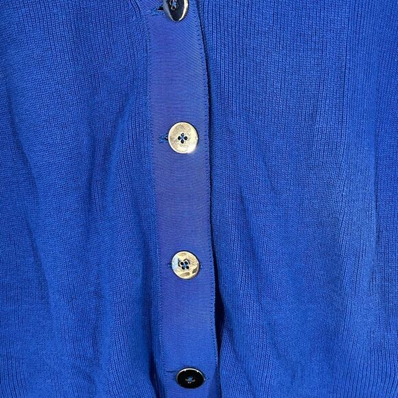 Gretchen Scott ladies cardigan sweater blue gold small knit casual everyday - Picture 3 of 10
